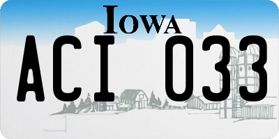 IA license plate ACI033