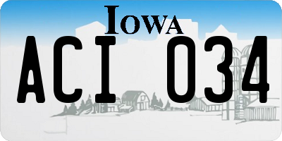 IA license plate ACI034