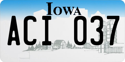 IA license plate ACI037