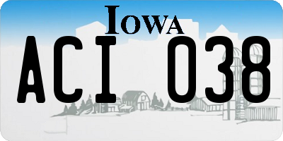 IA license plate ACI038