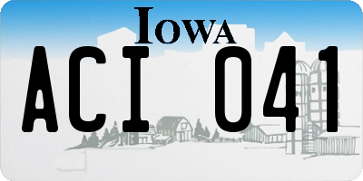 IA license plate ACI041