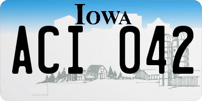 IA license plate ACI042