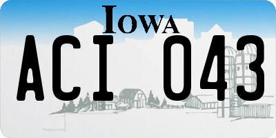 IA license plate ACI043