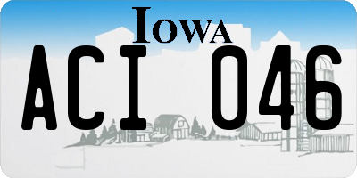 IA license plate ACI046