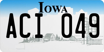 IA license plate ACI049