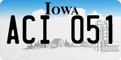 IA license plate ACI051