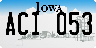 IA license plate ACI053