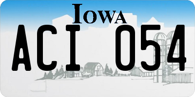 IA license plate ACI054