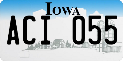 IA license plate ACI055