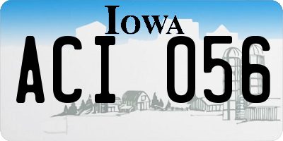 IA license plate ACI056