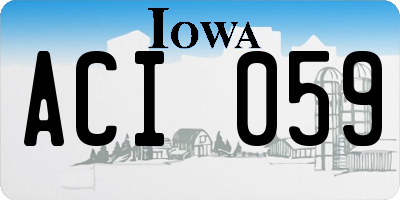 IA license plate ACI059