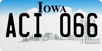 IA license plate ACI066