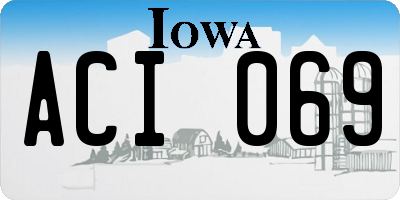 IA license plate ACI069