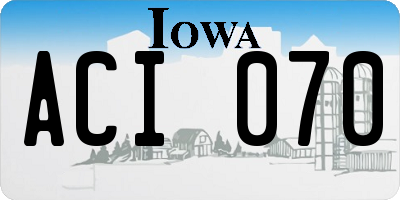 IA license plate ACI070