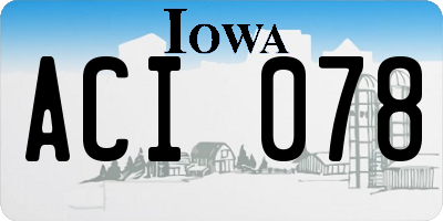 IA license plate ACI078