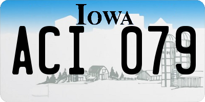 IA license plate ACI079