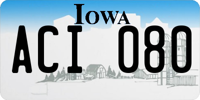 IA license plate ACI080