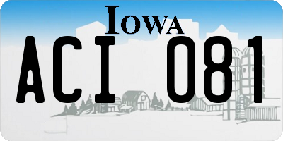 IA license plate ACI081