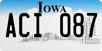 IA license plate ACI087