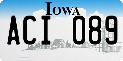 IA license plate ACI089