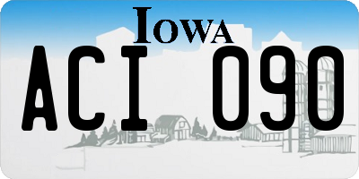 IA license plate ACI090