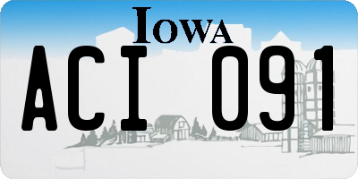IA license plate ACI091