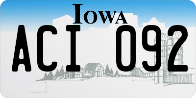 IA license plate ACI092