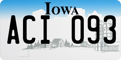 IA license plate ACI093