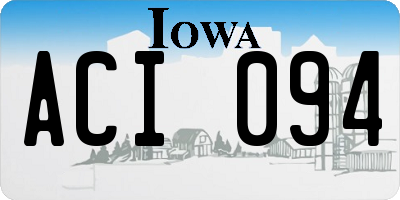 IA license plate ACI094
