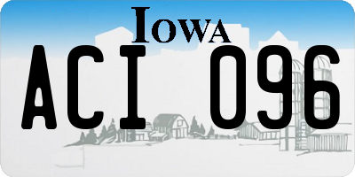 IA license plate ACI096