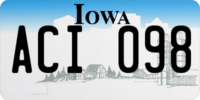 IA license plate ACI098