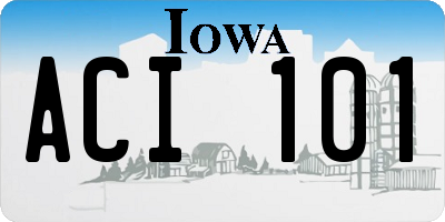 IA license plate ACI101