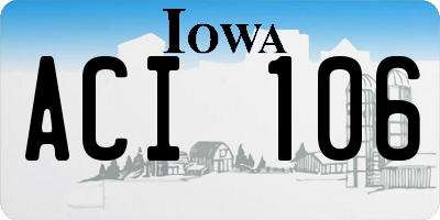 IA license plate ACI106