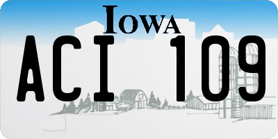 IA license plate ACI109