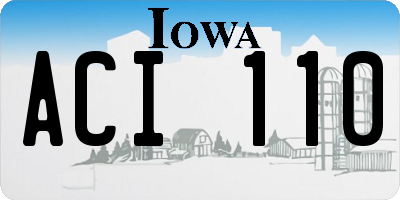 IA license plate ACI110