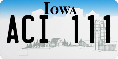 IA license plate ACI111