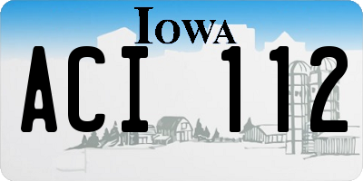 IA license plate ACI112