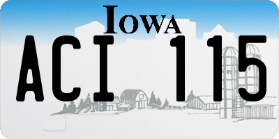IA license plate ACI115