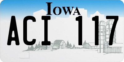 IA license plate ACI117