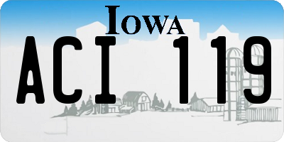 IA license plate ACI119