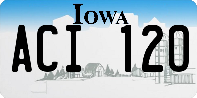 IA license plate ACI120