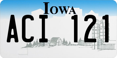 IA license plate ACI121
