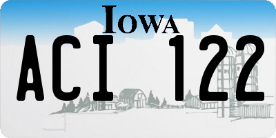 IA license plate ACI122