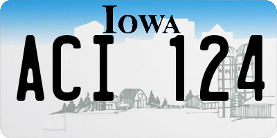 IA license plate ACI124