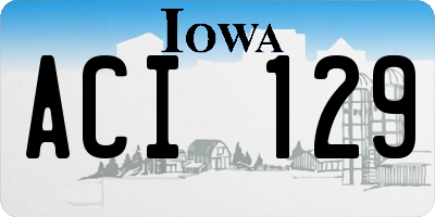 IA license plate ACI129