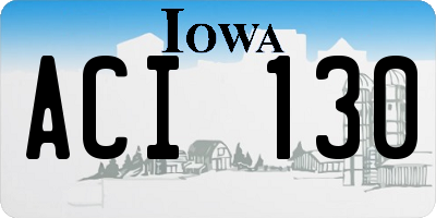IA license plate ACI130