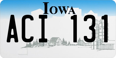 IA license plate ACI131