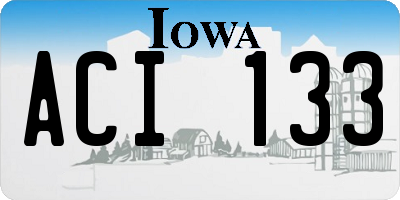 IA license plate ACI133