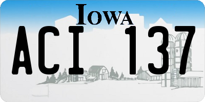 IA license plate ACI137