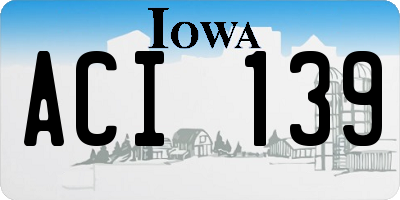 IA license plate ACI139
